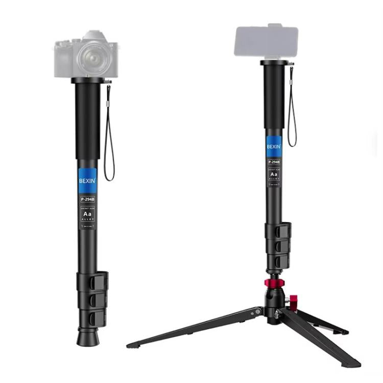 BEXIN P294B Portable Travel Outdoor DSLR Camera Aluminum Alloy Monopod Holder, P294B