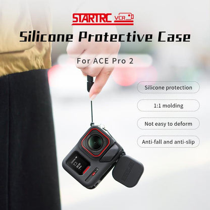 For Insta360 Ace Pro 2 STARTRC Body Silicone Case with Lens Cap & Lanyard