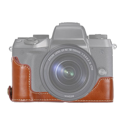1/4 inch Thread PU Leather Camera Half Case Base for Canon EOS M5, For Canon M5