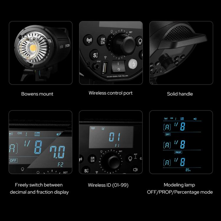 Godox DP600III-V Studio Flash Photo Light 600Ws 2.4G Wireless X System Bowens Mount Light, DP600III-V