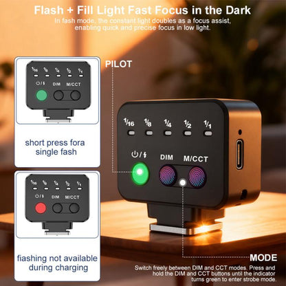 Desiontal F03 Mini On-Camera Flash Light Speedlite for Mirrorless Cameras, F03