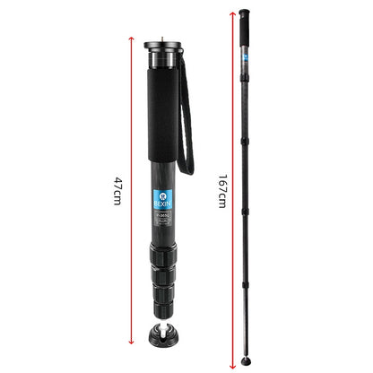 BEXIN P365C Camera Carbon Fiber Monopod Travel Live Selfie Bracket Holder, P365C
