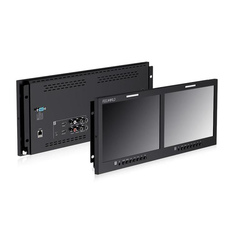 FEELWORLD D101 PLUS Dual 10.1 inch 4RU Rackmount Monitor 4K HDMI SDI 1920 x 1200 IPS Monitor, D101 PLUS