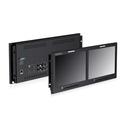 FEELWORLD D101 PLUS Dual 10.1 inch 4RU Rackmount Monitor 4K HDMI SDI 1920 x 1200 IPS Monitor, D101 PLUS