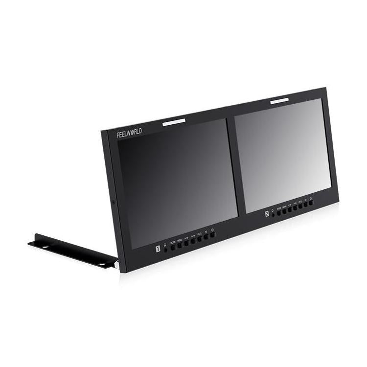 FEELWORLD D101 PLUS Dual 10.1 inch 4RU Rackmount Monitor 4K HDMI SDI 1920 x 1200 IPS Monitor, D101 PLUS