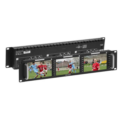 FEELWORLD T51 PLUS Triple 5.5 inch 2RU Rackmount Monitor Full HD 3G-SDI 4KHDMI AV Monitor, T51 PLUS