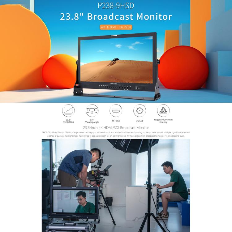SEETEC P238-9HSD 23.8 inch 3G-SDI 4K HDMI Pro Broadcast LCD Monitor IPS Full HD 1920x1080 Monitor, P238-9HSD