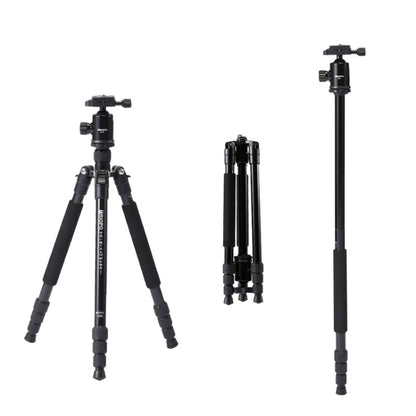 TRIOPO M2508 Multifunction Adjustable 4-Section Portable Aluminum Alloy Tripod Monopod with D-2A Ball Head for SLR Camera, M2508+D2A
