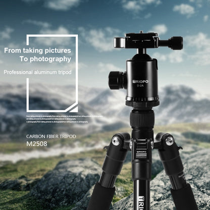 TRIOPO M2508 Multifunction Adjustable 4-Section Portable Aluminum Alloy Tripod Monopod with D-2A Ball Head for SLR Camera, M2508+D2A