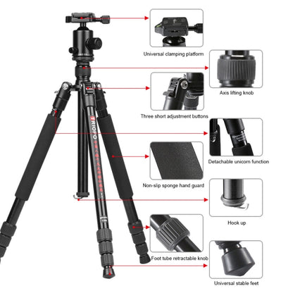 TRIOPO M2508 Multifunction Adjustable 4-Section Portable Aluminum Alloy Tripod Monopod with D-2A Ball Head for SLR Camera, M2508+D2A