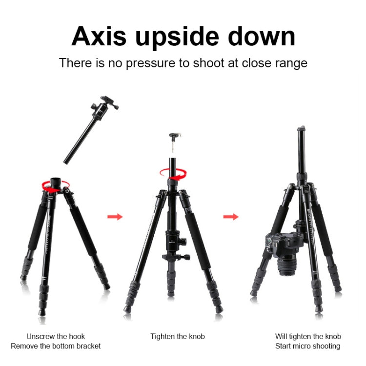 TRIOPO M2508 Multifunction Adjustable 4-Section Portable Aluminum Alloy Tripod Monopod with D-2A Ball Head for SLR Camera, M2508+D2A