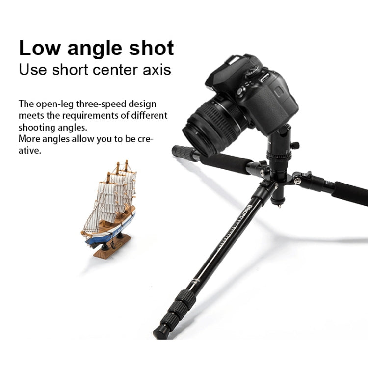 TRIOPO M2508 Multifunction Adjustable 4-Section Portable Aluminum Alloy Tripod Monopod with D-2A Ball Head for SLR Camera, M2508+D2A