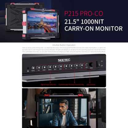 SEETEC P215 PRO-CO 21.5 inch 1000nit High Bright Broadcast Monitor Full HD 1920x1080Monitor, P215 PRO-CO