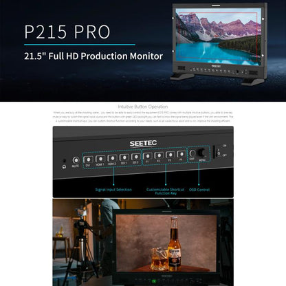 SEETEC P215 PRO 21.5 inch 1000nit High Bright Broadcast Monitor Full HD 1920x1080Monitor, P215 PRO