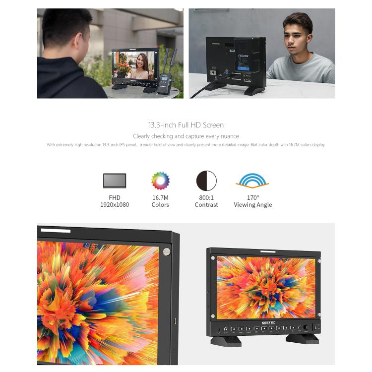 SEETEC P133 PRO 13.3 inch 1000nit High Bright Broadcast Monitor Full HD 1920x1080 Monitor, P133 PRO