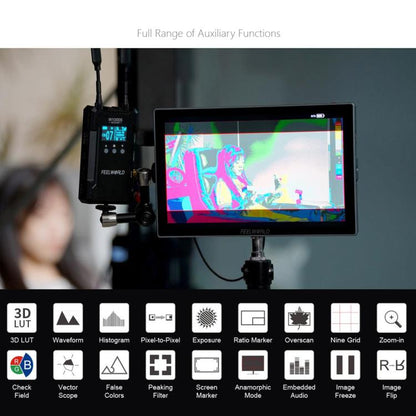 FEELWORLD S10 10.1 inch 12G SDI HDMI2.0 Camera Field Monitor High Brightness 1200nit Touchscreen Monitor, S10