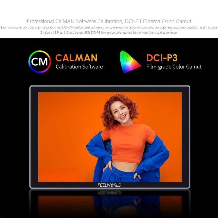 FEELWORLD S10 10.1 inch 12G SDI HDMI2.0 Camera Field Monitor High Brightness 1200nit Touchscreen Monitor, S10