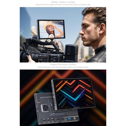 FEELWORLD S10 10.1 inch 12G SDI HDMI2.0 Camera Field Monitor High Brightness 1200nit Touchscreen Monitor, S10