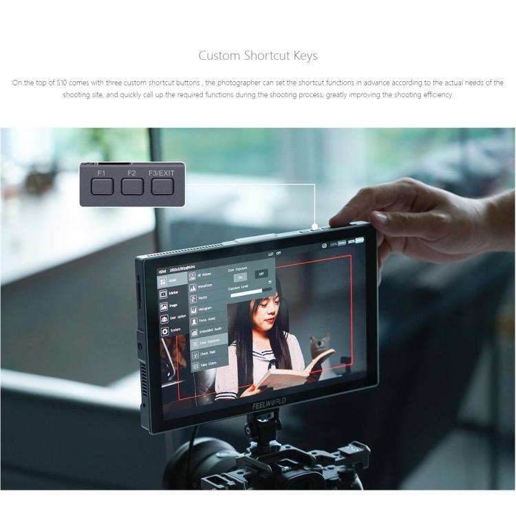 FEELWORLD S10 10.1 inch 12G SDI HDMI2.0 Camera Field Monitor High Brightness 1200nit Touchscreen Monitor, S10