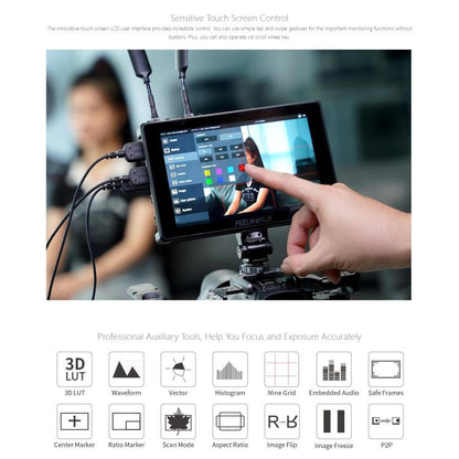 FEELWORLD SH7 7 inch Ultra Bright 2200nit On-camera Monitor SDI HDMI Cross Conversion Monitor, SH7