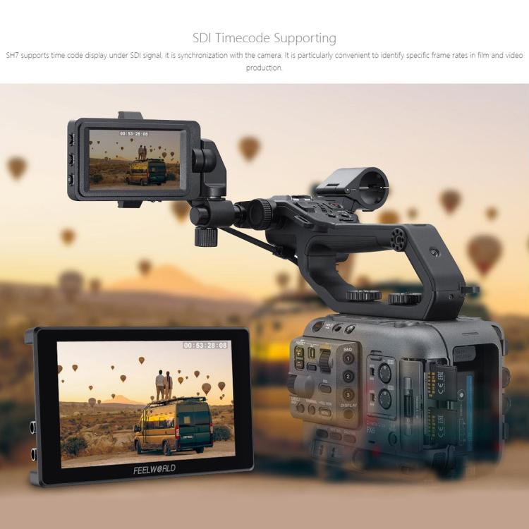 FEELWORLD SH7 7 inch Ultra Bright 2200nit On-camera Monitor SDI HDMI Cross Conversion Monitor, SH7