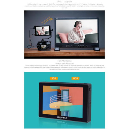 FEELWORLD SH7 7 inch Ultra Bright 2200nit On-camera Monitor SDI HDMI Cross Conversion Monitor, SH7