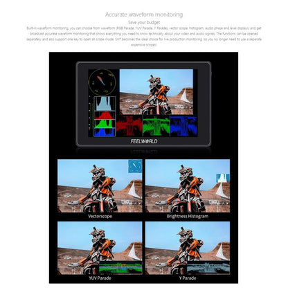 FEELWORLD SH7 7 inch Ultra Bright 2200nit On-camera Monitor SDI HDMI Cross Conversion Monitor, SH7