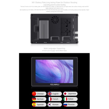 FEELWORLD SH7 7 inch Ultra Bright 2200nit On-camera Monitor SDI HDMI Cross Conversion Monitor, SH7