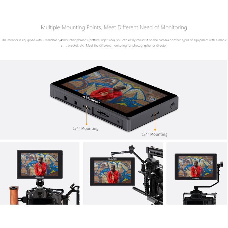 FEELWORLD SH7 7 inch Ultra Bright 2200nit On-camera Monitor SDI HDMI Cross Conversion Monitor, SH7