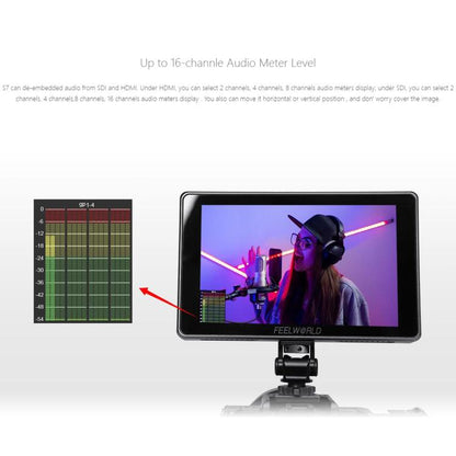 FEELWORLD S7 7 inch 12G SDI HDMI2.0 Camera Field Monitor High Brightness1600nit Touchscreen Monitor, S7