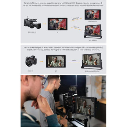 FEELWORLD S7 7 inch 12G SDI HDMI2.0 Camera Field Monitor High Brightness1600nit Touchscreen Monitor, S7