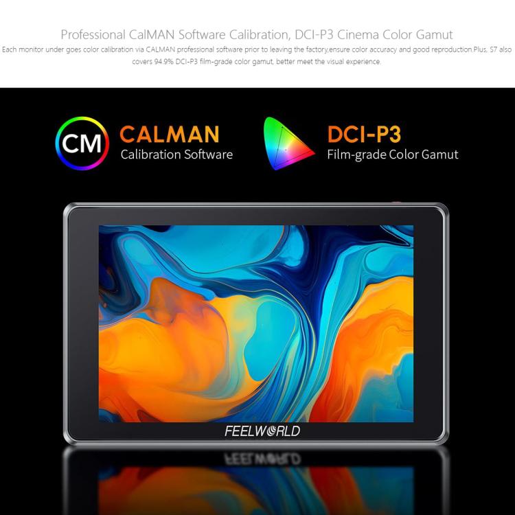 FEELWORLD S7 7 inch 12G SDI HDMI2.0 Camera Field Monitor High Brightness1600nit Touchscreen Monitor, S7