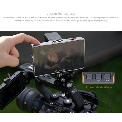 FEELWORLD H5 5.5 inch 12G SDI HDMI 2.0 Camera Field Monitor High Brightness 1200nit Touchscreen Monitor, H5