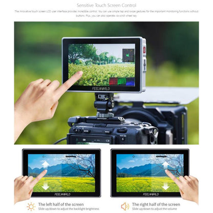 FEELWORLD H5 5.5 inch 12G SDI HDMI 2.0 Camera Field Monitor High Brightness 1200nit Touchscreen Monitor, H5
