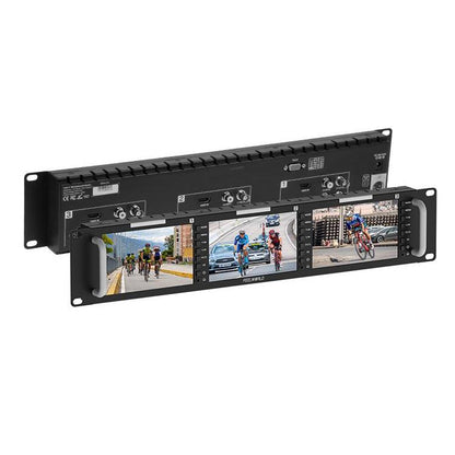 FEELWORLD T51 PLUS-H Triple 5.5 inch 2RU Rackmount Monitor Full HD 4K HDMI SDI AV Monitor, T51 PLUS-H