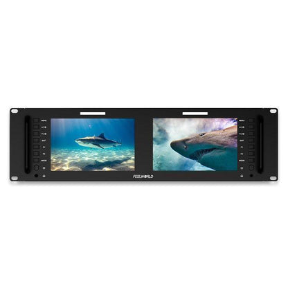 FEELWORLD D71 PLUS-H Dual 7 inch 3RU Rackmount Monitor 4K HDMI 1920 x 1200 IPS Monitor, D71 PLUS-H