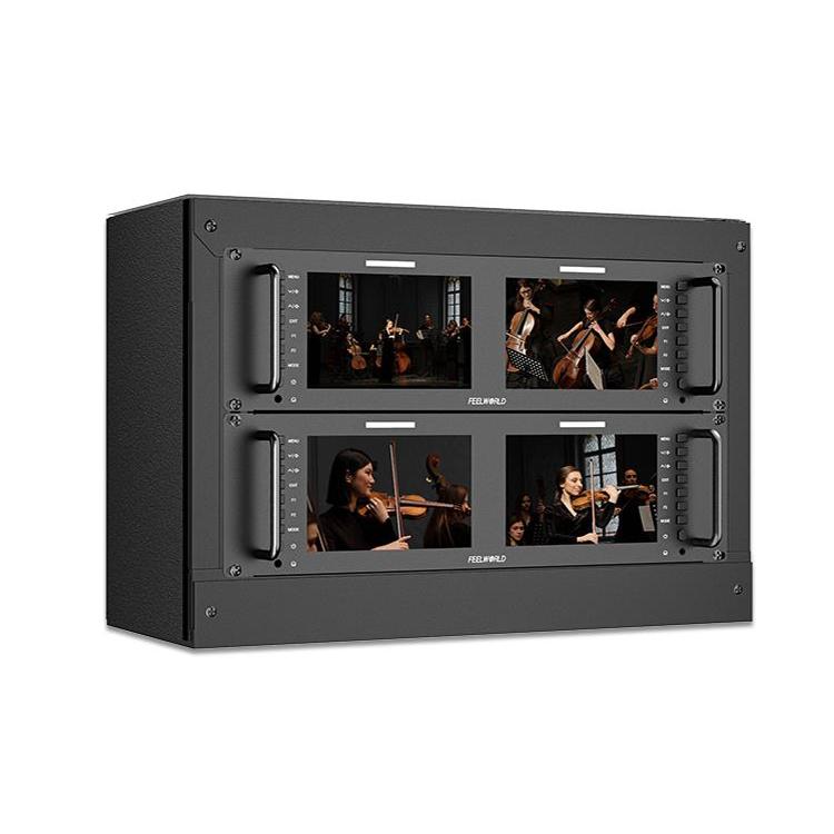 FEELWORLD D71 PLUS-H Dual 7 inch 3RU Rackmount Monitor 4K HDMI 1920 x 1200 IPS Monitor, D71 PLUS-H