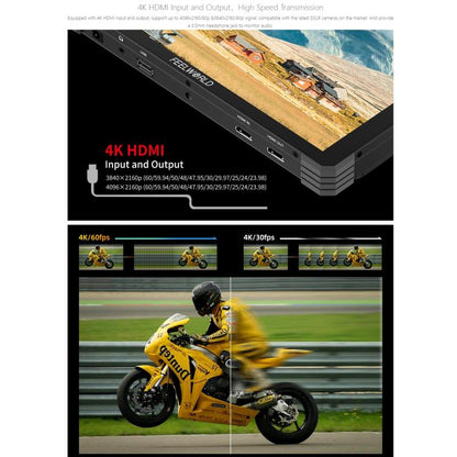 FEELWORLD T10 10.1 inch Aluminium DSLR Camera Field Monitor Touch Screen 4K HDMI Monitor, T10