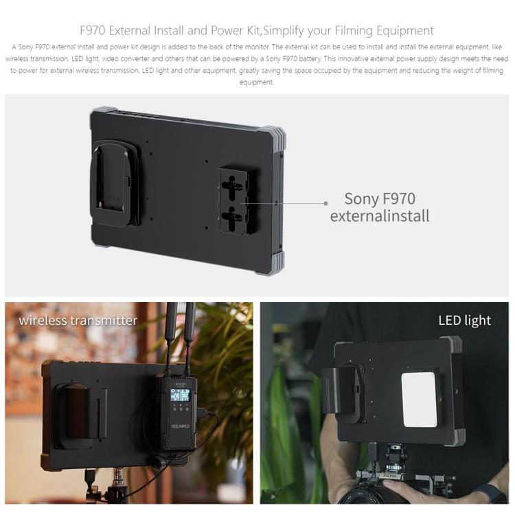FEELWORLD T10 10.1 inch Aluminium DSLR Camera Field Monitor Touch Screen 4K HDMI Monitor, T10