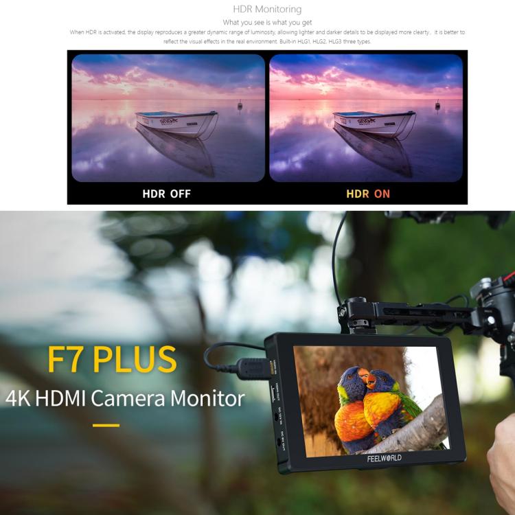 FEELWORLD F7 PLUS 7 inch DSLR Camera Field Monitor Touch Screen 4K HDMI High Brightness 1200nit Monitor, F7 PLUS