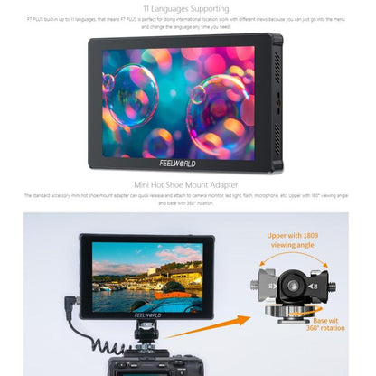 FEELWORLD F7 PLUS 7 inch DSLR Camera Field Monitor Touch Screen 4K HDMI High Brightness 1200nit Monitor, F7 PLUS