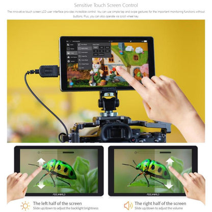 FEELWORLD P6XL 6.0 inch Aluminium Built-in Battery DSLR Camera Field Monitor Touch Screen 4K HDMI High Brightness 1200nit Monitor, P6XL