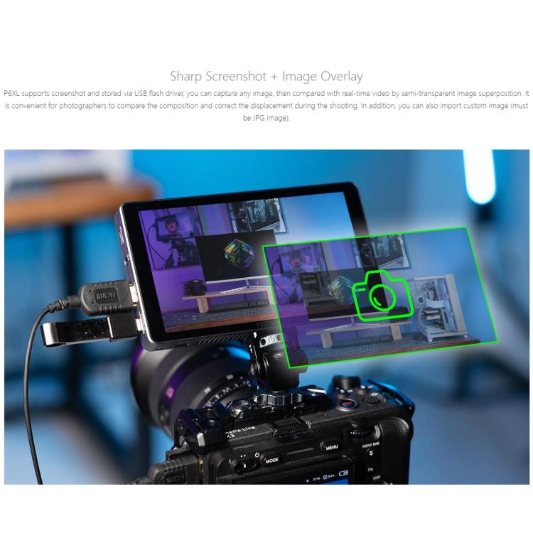 FEELWORLD P6XL 6.0 inch Aluminium Built-in Battery DSLR Camera Field Monitor Touch Screen 4K HDMI High Brightness 1200nit Monitor, P6XL