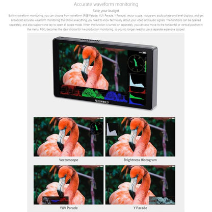 FEELWORLD P6XL 6.0 inch Aluminium Built-in Battery DSLR Camera Field Monitor Touch Screen 4K HDMI High Brightness 1200nit Monitor, P6XL