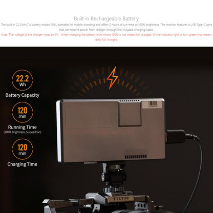 FEELWORLD P6XL 6.0 inch Aluminium Built-in Battery DSLR Camera Field Monitor Touch Screen 4K HDMI High Brightness 1200nit Monitor, P6XL
