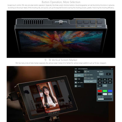 FEELWORLD P6X 5.5 inch Aluminium DSLR Camera Field Monitor Touch Screen 4K HDMI High Brightness 1000nit Monitor, P6X