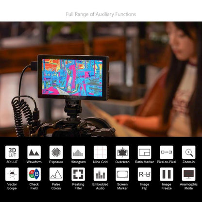 FEELWORLD P6X 5.5 inch Aluminium DSLR Camera Field Monitor Touch Screen 4K HDMI High Brightness 1000nit Monitor, P6X