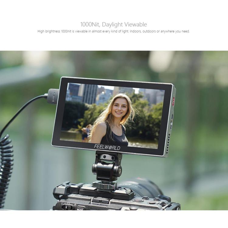 FEELWORLD P6X 5.5 inch Aluminium DSLR Camera Field Monitor Touch Screen 4K HDMI High Brightness 1000nit Monitor, P6X