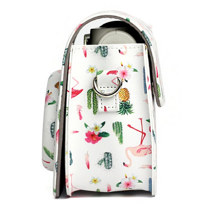 Flamingo Cactus Pattern PU Leather Protective Camera Case Bag For FUJIFILM Instax Mini 7S / 7C Camera, Flamingo Cactus