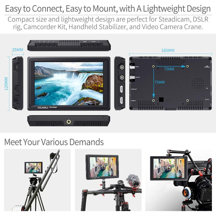 FEELWORLD FW279S 1920×1200 HDMI 7 inch Camera Field Monitor, FW279S